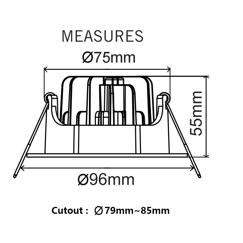 Odm Customised Downlight Ip44 Outbow 8Watt Round Led 8W Downlight Die Cast Aluminum Dimmable Cob 80Mm Led Downlight