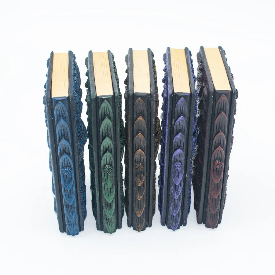 Hardcover luxury retro 3D stereoscopic Diary Notebook home decor Office decor deluxe resin embossment dragon eye fake magic book
