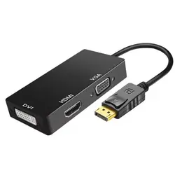 GAXEVER Multi-Function Displayport Dp to HDMI/DVI/VGA Male to Female 3-in-1 Adapter Converter Cable 1080P