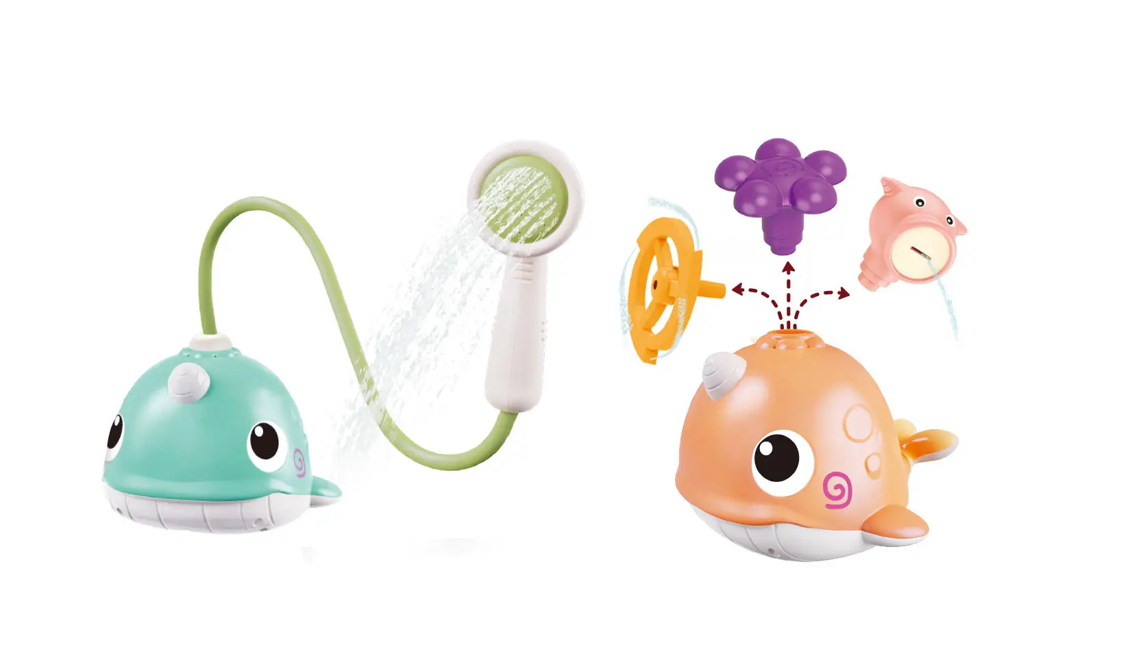 Narwhal Baby Bath Toys Shower Head Spray Water Sprinklers Waterproof Toddler Bathtub Shower Squirt Toy for Infant
