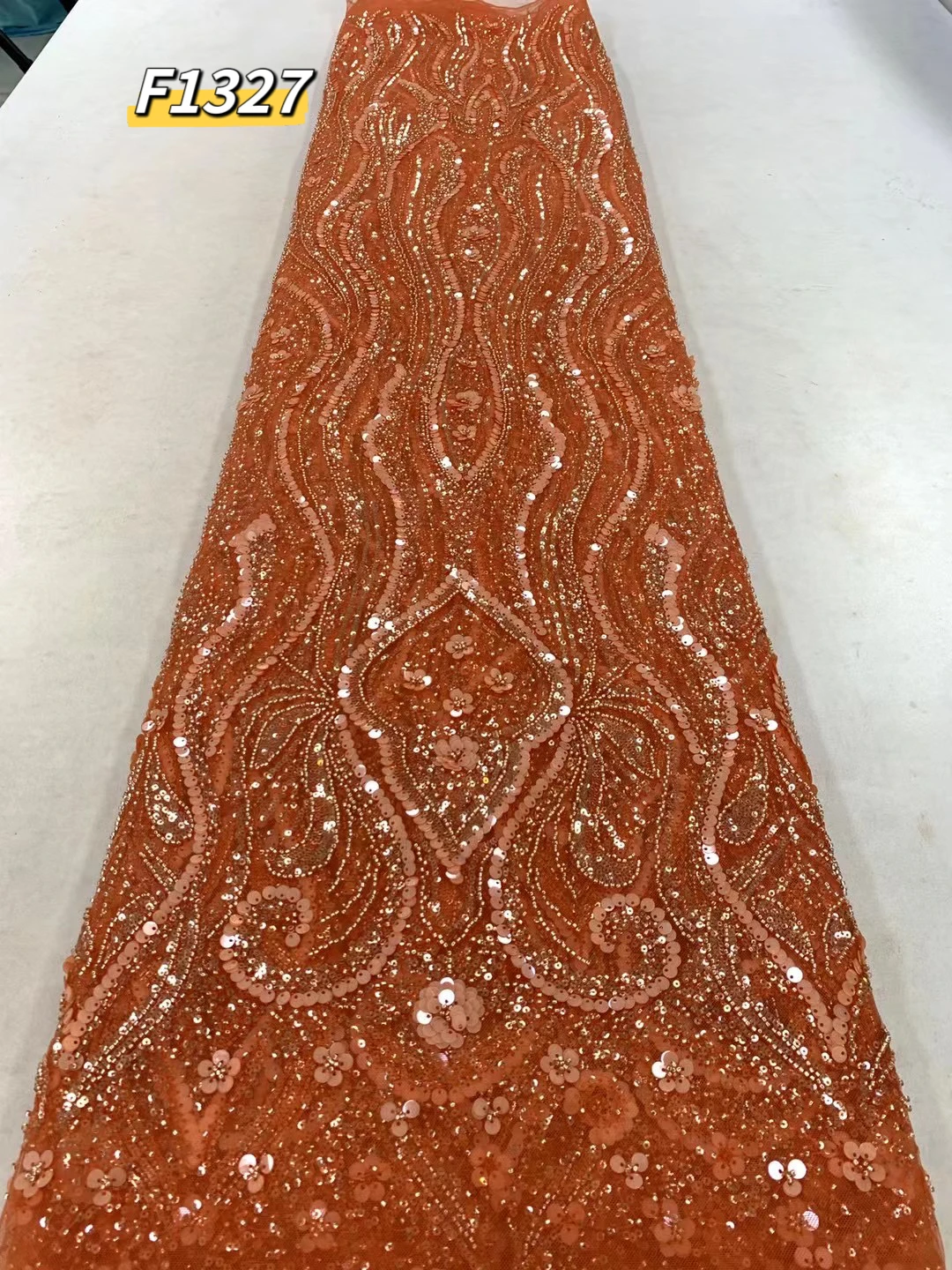 Luxury green Indian George Glitter Fabric For Wedding high quality handmade french tulle Gowns Shiny Glitter Net beading bridal