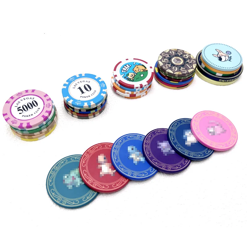 Free Design 39Mm 43Mm 50Mm 55Mm Uv Poker Chip Numbers Abs Round Blank Texas Wpt Ceramic Poker Chips Custom