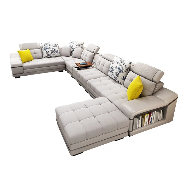 removable multifunction usb fabric luxury corner couch set furniture living room sofa