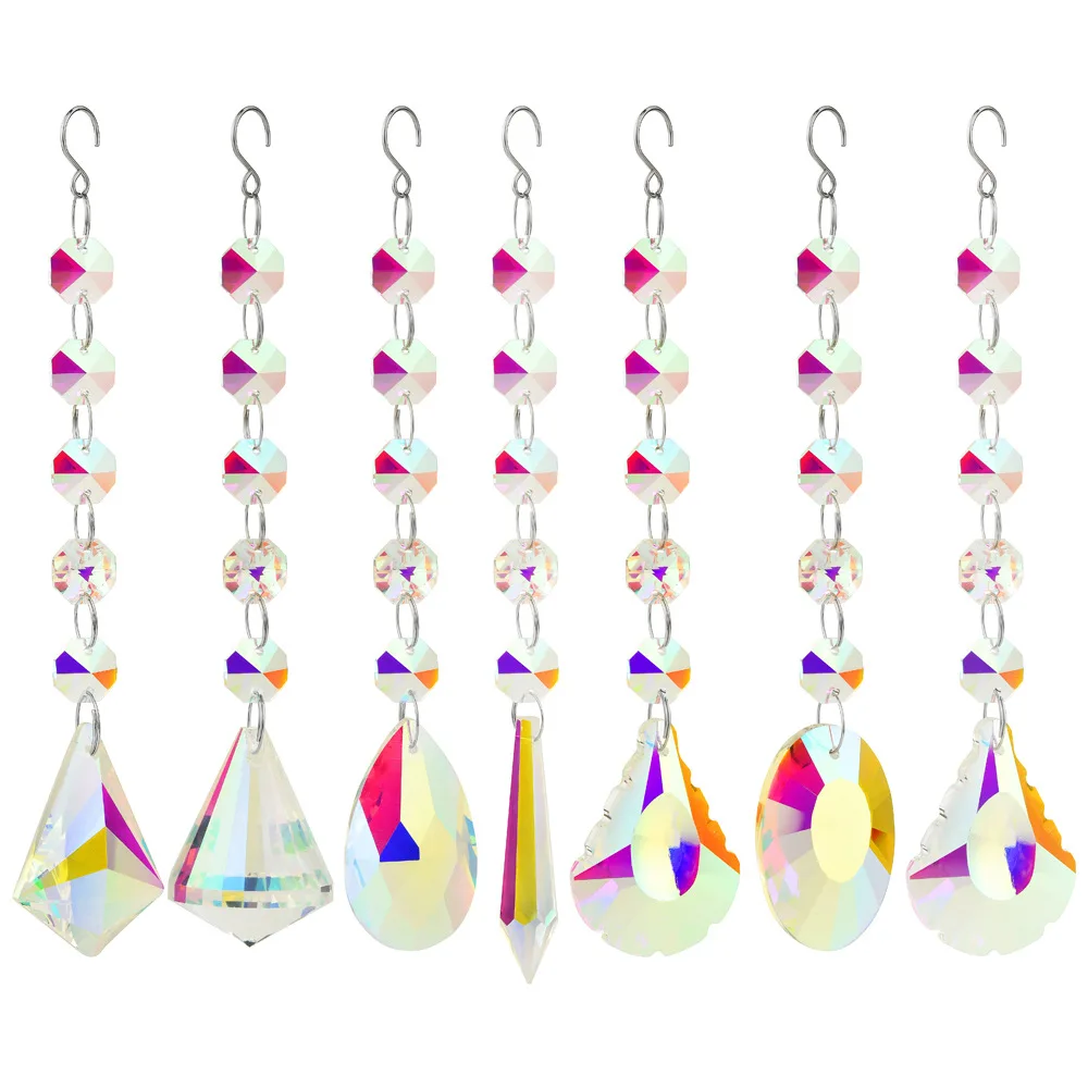 Honor of crystal Leaf glass Drop Beads Lighting Crystal Pendant Wedding Party Decoration Hanging crystal chandelier prisms