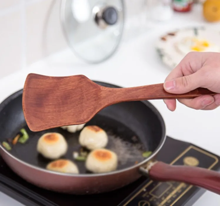 Wood Cutlery Utensil Eco Friendly Teak Wooden Spatula For Cooking