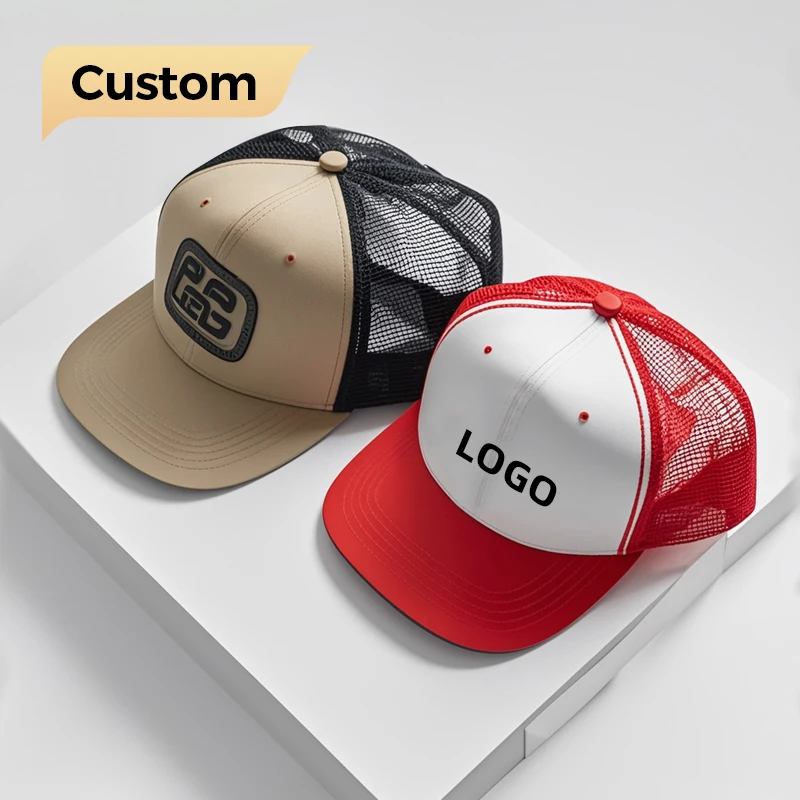 Promotional Item Competitive Price Customized Logo 5 Panel Sublimation Printing 100% Polyester For Men Trucker Caps