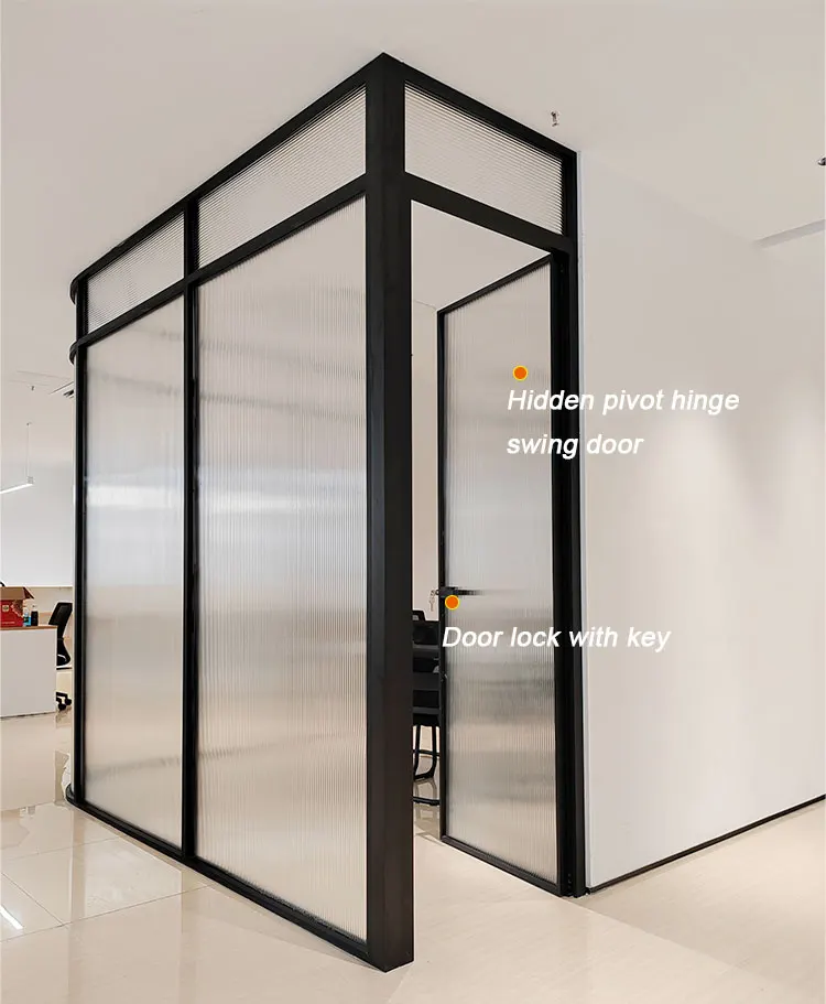 New Modern Customized Room Divider Mobile Office Partition Glass Wall Decorative Room Partitions glass Office Wall Internal Door