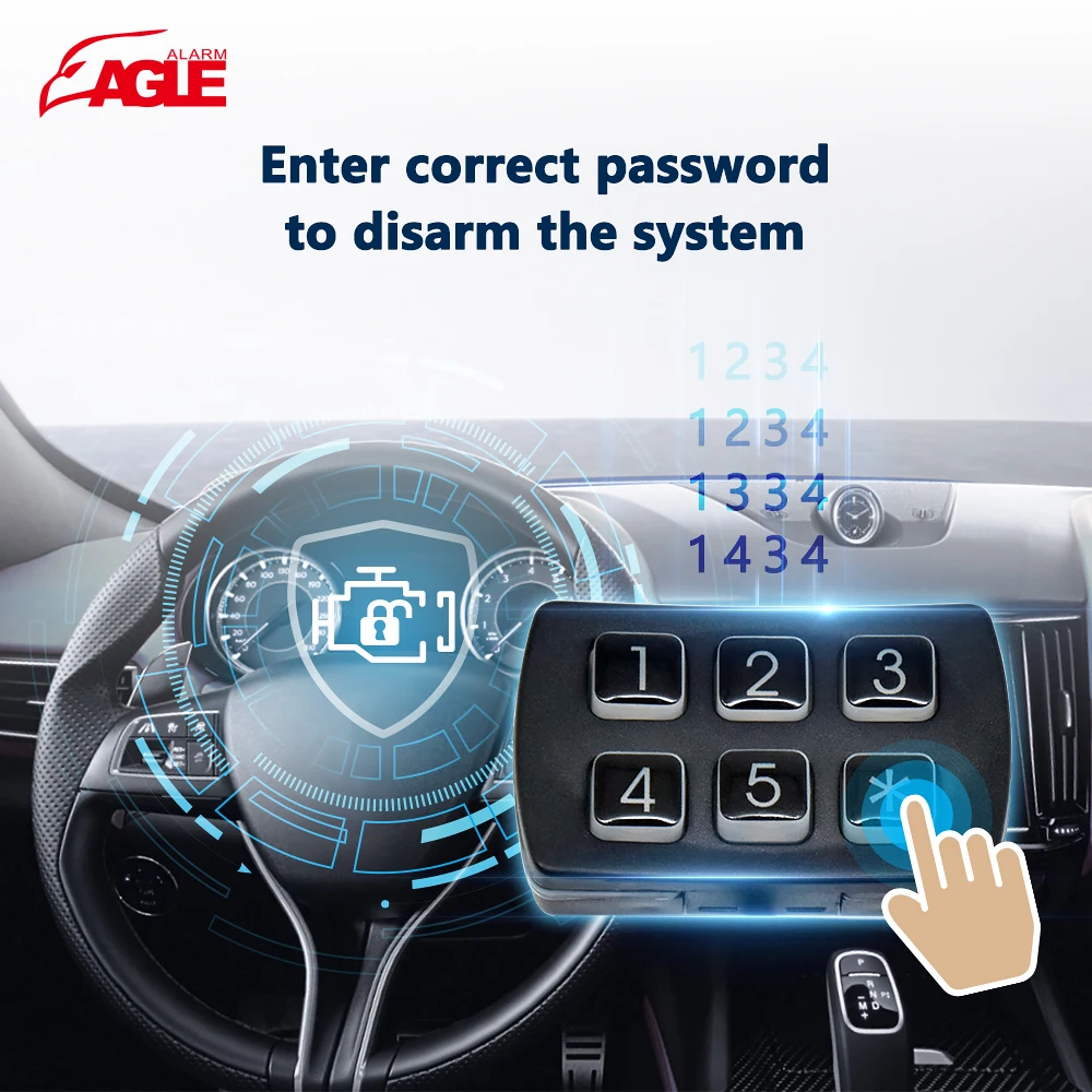 High Quality One way  12V Alarm System For Car Immbolizer anti-theft