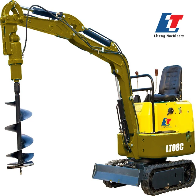 Earth Drill Auger Machine Excavator With Drilling Attachment