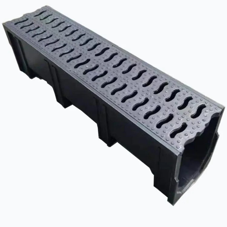 2022 wholesale Roof Trench Drain Plastic Gully Hidden Field Deep Grid Flat Grate Drainage Channel with grating