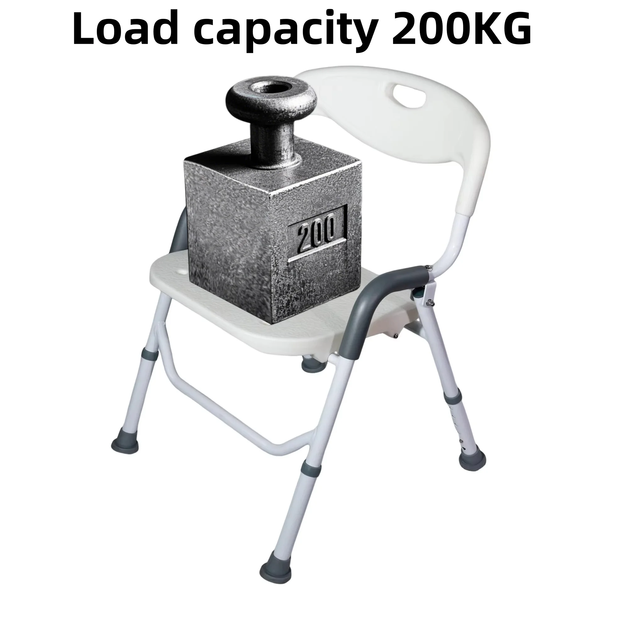 Adjustable Aluminum Alloy Bathroom Shower Chair with Armrests for Elderly Toilets Shower Seats Rehabilitation Therapy Supplies