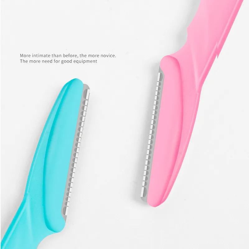 Women Facial Makeup Tools Stainless Steel Blade Eyebrow Razor Trimmer With Cover