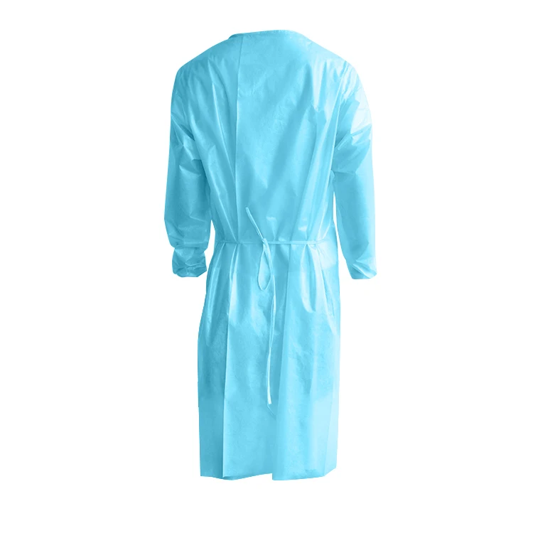 Blue Isolation Gown Knitted Cuff Surgical Gown Long Sleeve Medical Protective Clothing