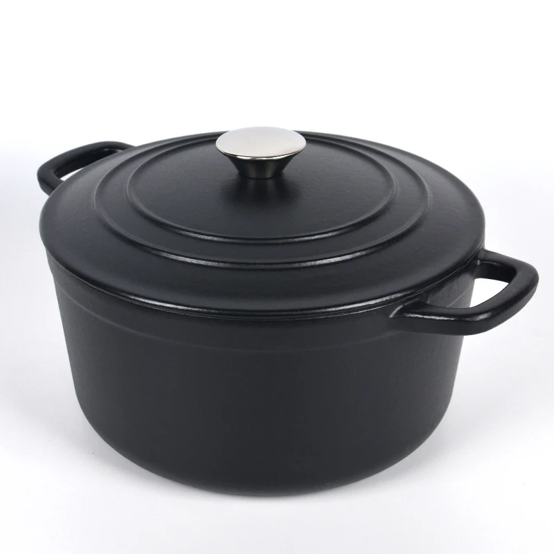 Enamel Cast Iron Casserole Covered Dutch Oven Set with Pan 4 in 1