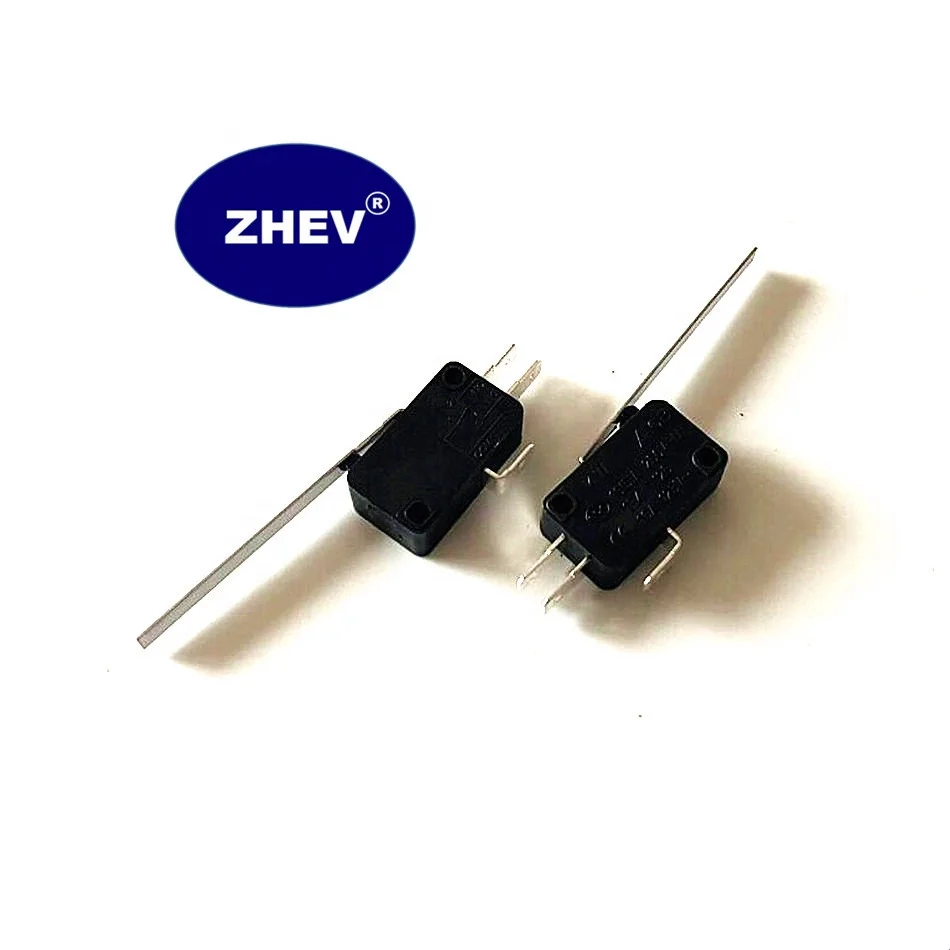 Black V-153-1C25 Micro Switch With 50mm Long Lever 3 Pin Normal Closed Open