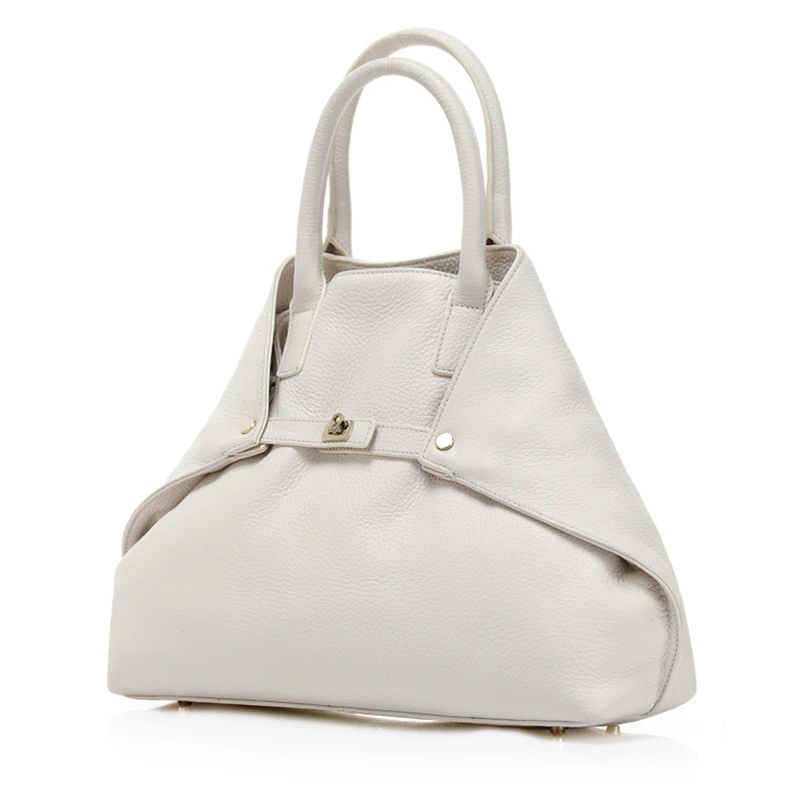 Wholesales Factory Direct Designer Genuine Leather Lock Design Tote Bag Handbag for Women