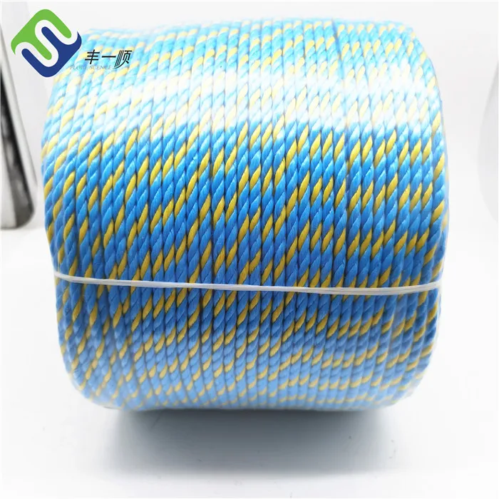6mm Polypropylene PP Twisted Rope Cable Filler Plastic Split Film Yarn Blue Wooden Reel Telstra Rope