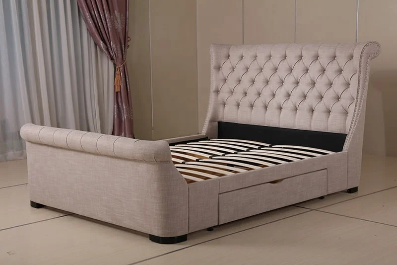 Ottoman Solid Wood Design Furniture Queen Double Modern Bed Frame