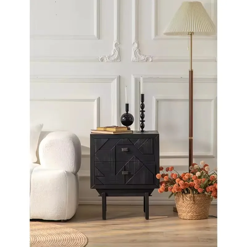 Hot Selling Retro Glass Sideboard Solid Wood Multifunctional Cupboard Dining Modern Design Living Kitchen Bedroom Tea Storage