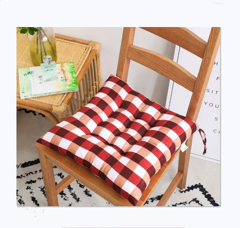 Оптовая продажа, большой сетчатый принт, Всесезонная Удобная подушка для стула для студентов и офиса