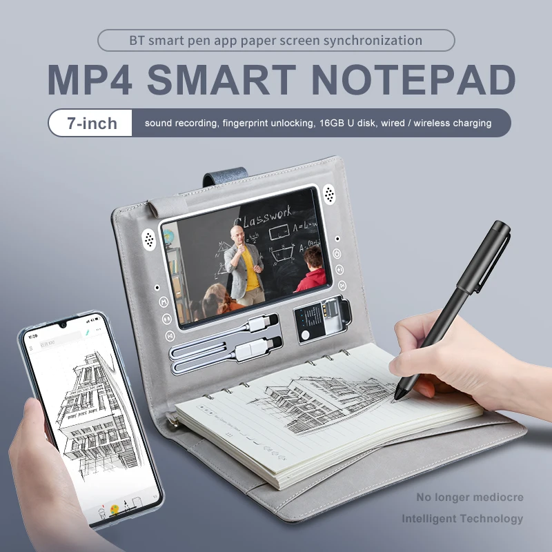 Factory Direct Notepad Mobile Power Notepad Fingerprint Lock Smart Drawing MP4 Player  USB Flash Personalization Customization