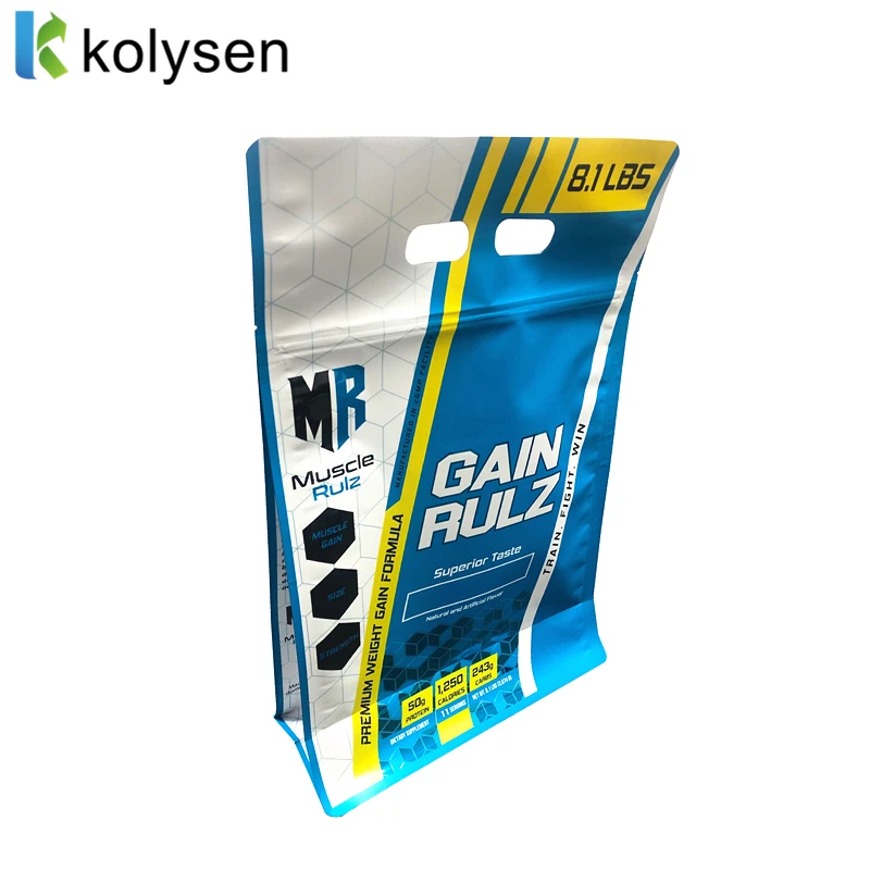 Wholesale waterproof aluminum foil whey protein powder packaging bag ziplock packaging bag for whey protein powder