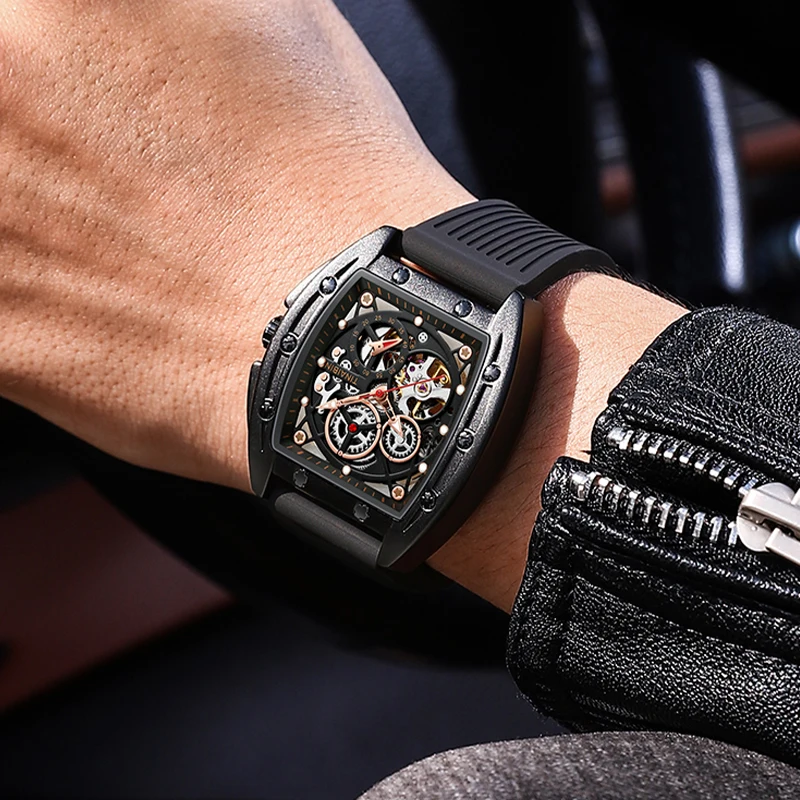 Wholesale Mens Style Custom Tourbillon Skeleton Watch Luxury Automatic Mechanical Watch 8863
