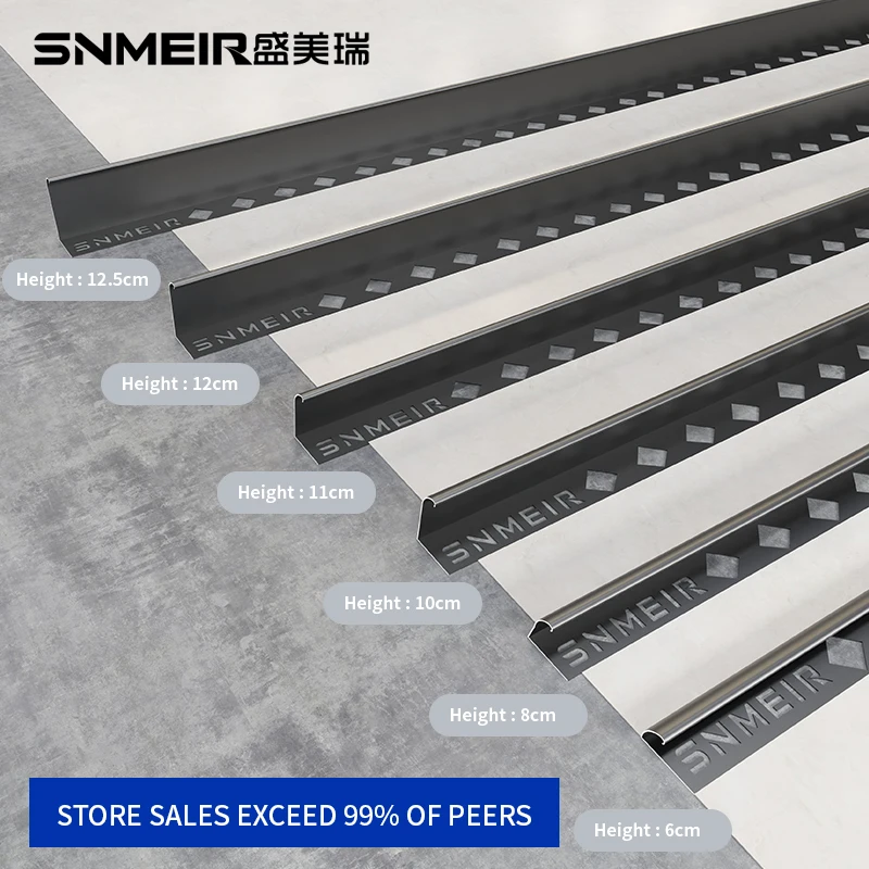 Snmeir Aluminum Ceramic Tile Corner Trims Curved Strip Protection Metal Edge Trim Line For Tile Decorative
