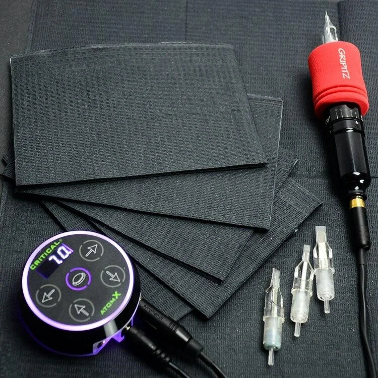 Free Shipping Wholesale Tattoo Supply Durable Disposable Waterproof Tattoo Paper Sheets Black Bibs for Tattoo Piercing Dental