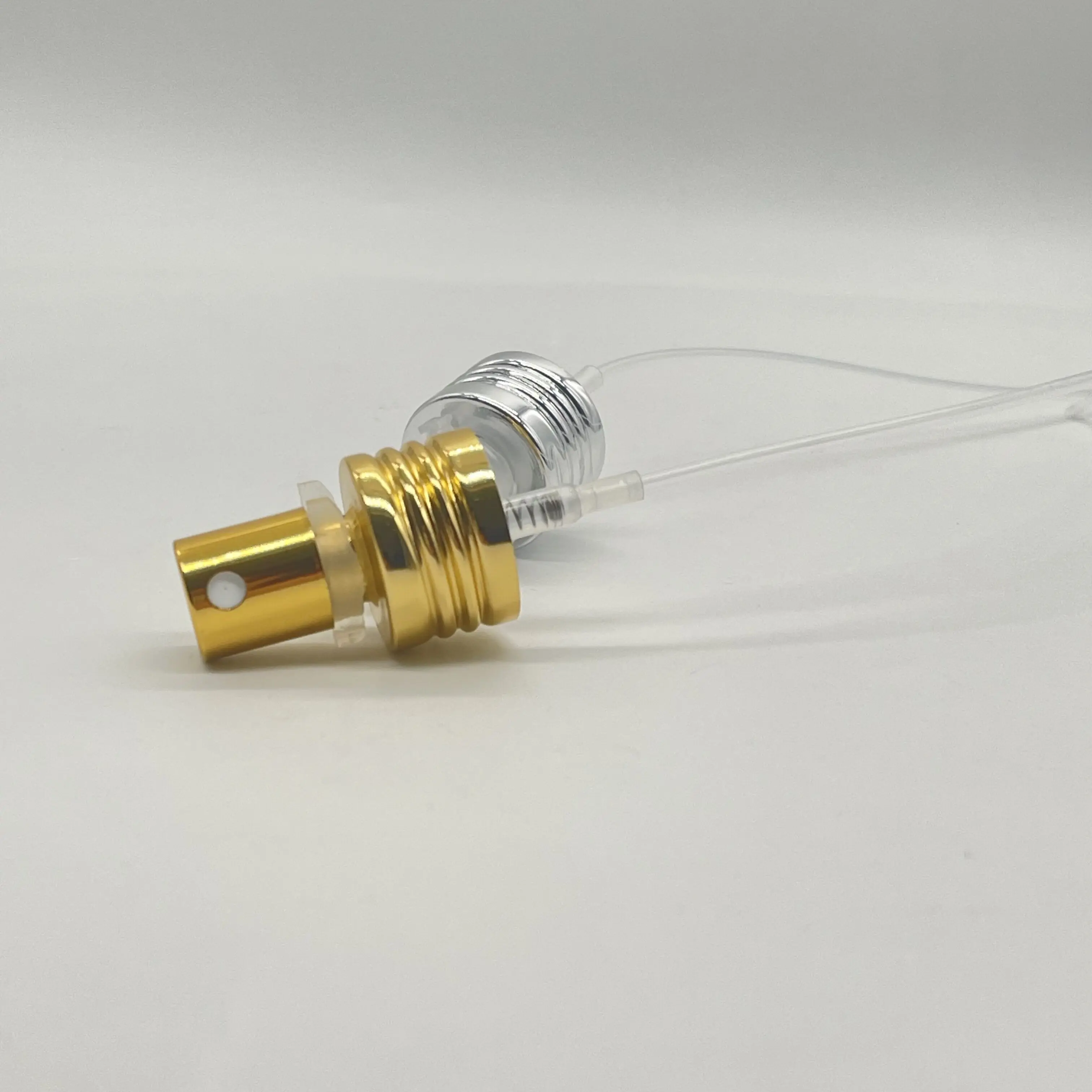 24mm screw pump golden silver  colour  aluminum fine mist  sprayer  with plastic clip