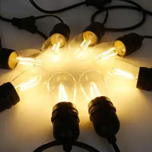 S14 Bulb Smart IP65 Decorative Patio Crystal Garden Porch Christmas Poles Waterproof Outdoor Solar Led String Lights