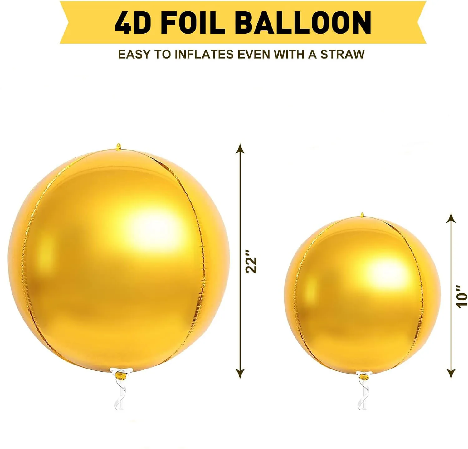 Foil Balloons Decorations Round Metallic Helium Sky Balloons 4D Sphere Mylar Foil Mirror for Baby Shower Balloons Birthday Party