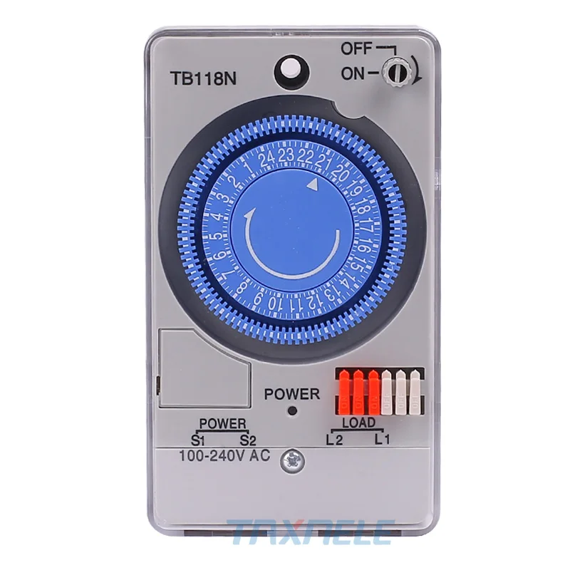 TB118N Mechanical Timer Switch Mini Mechanical Timer Relay 230V 60Hz 24 Hours Mechanical Timer Switch