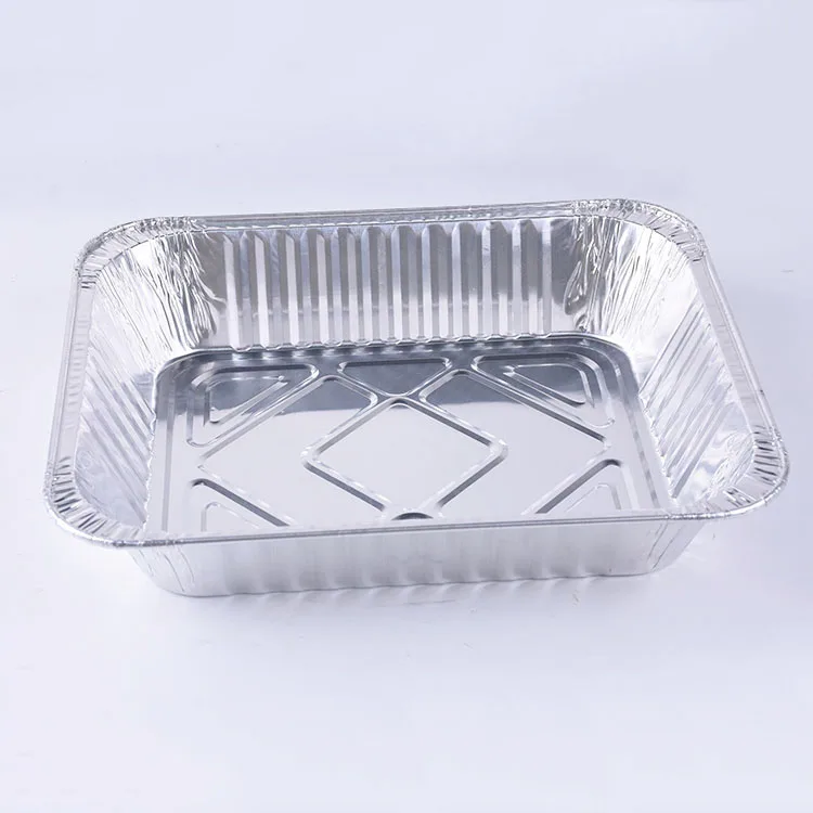 
Disposable takeaway deep turkey BBQ pan rectangle container aluminum foil tray 