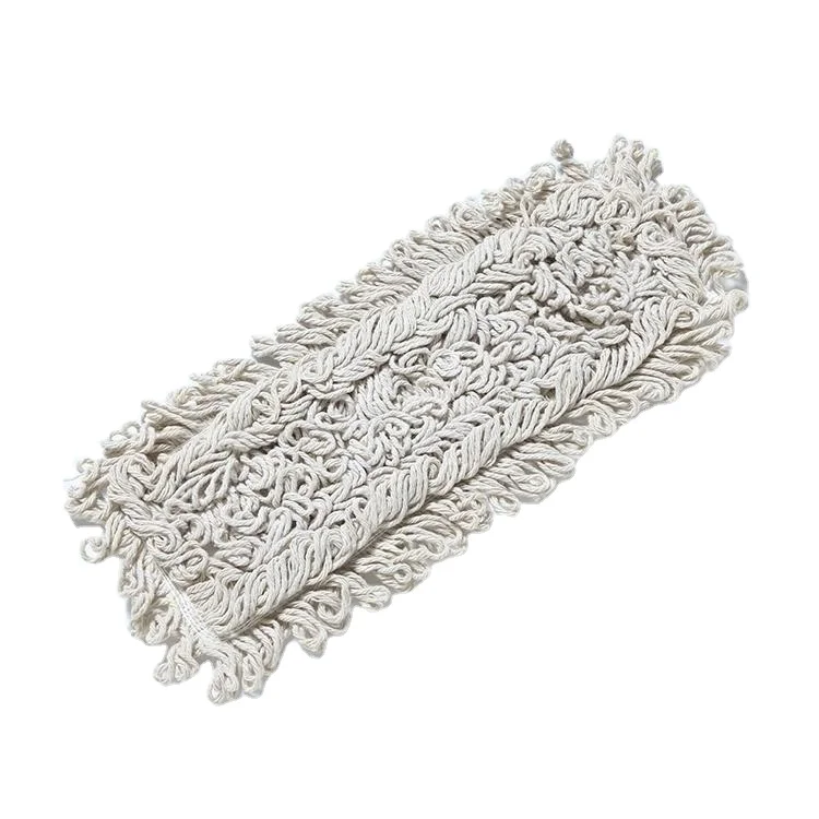 Прочная белая плоская Швабра из хлопка и полиэстера для мытья пола