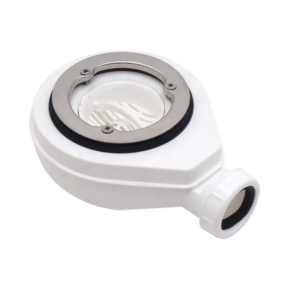 Modern PP Main Body White Chrome Plated Anti-odor Drainer Plastic Bathroom Shower Floor Tray Drain