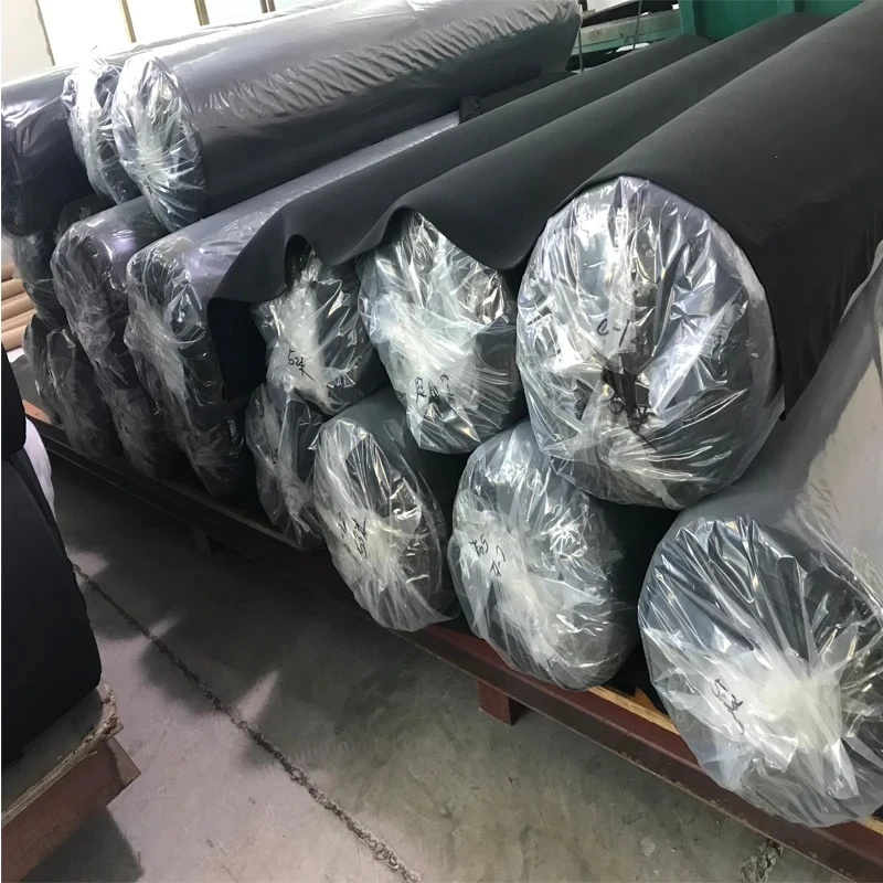 Roll Black Polyester Fiber Fabric Coated Sbr Rubber Neoprene Fabrics 2.5mm Thickness