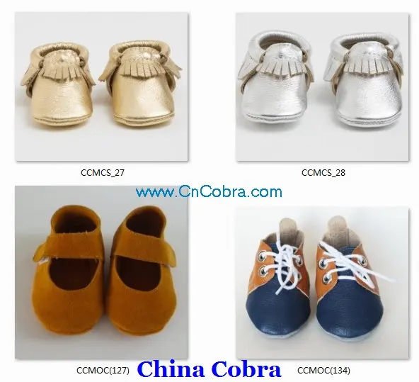 
2021 CHINA COBRA soft sole leather baby shoes infant baby moccasins size 0-6 years 
