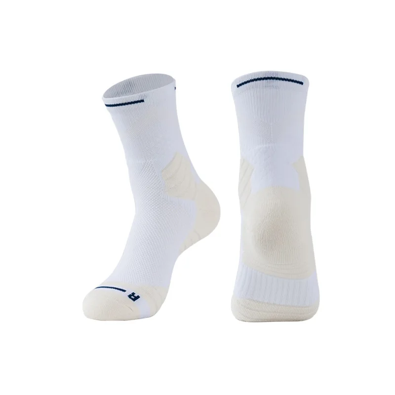 Free Sample Sports Breathable Sweat-Wicking Basketball Socks Custom Logo Crew Mens Athletic Socks