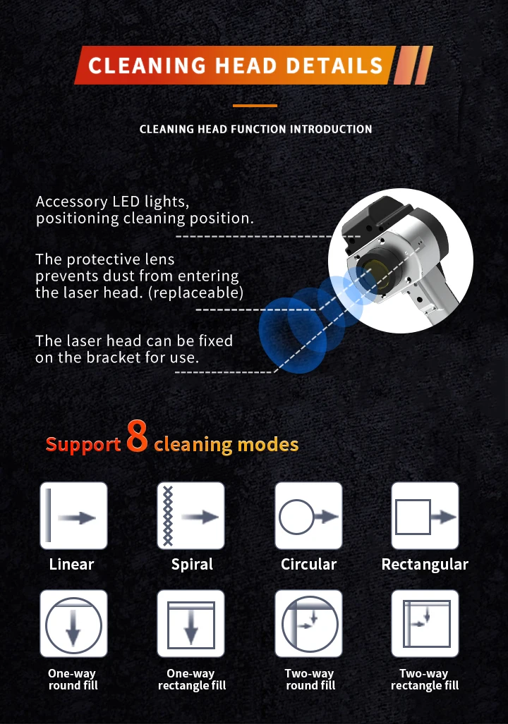 water cooling 300w portable handheld laser cleaning machine for rust removal laser cleaner for metal oxide paint from stone