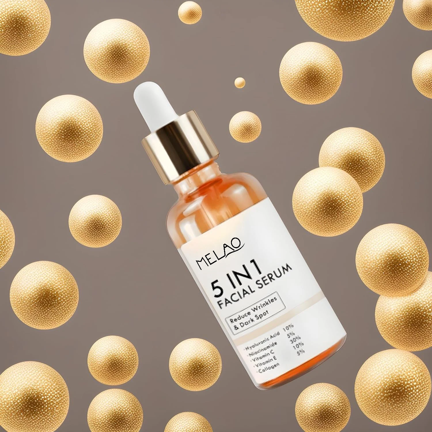 Private Label Hyaluronic Acid Vitamin E Niacinamide Dark Spot Remove Moisturizing Anti Aging Anti Wrinkle 5 In 1 Face Serum
