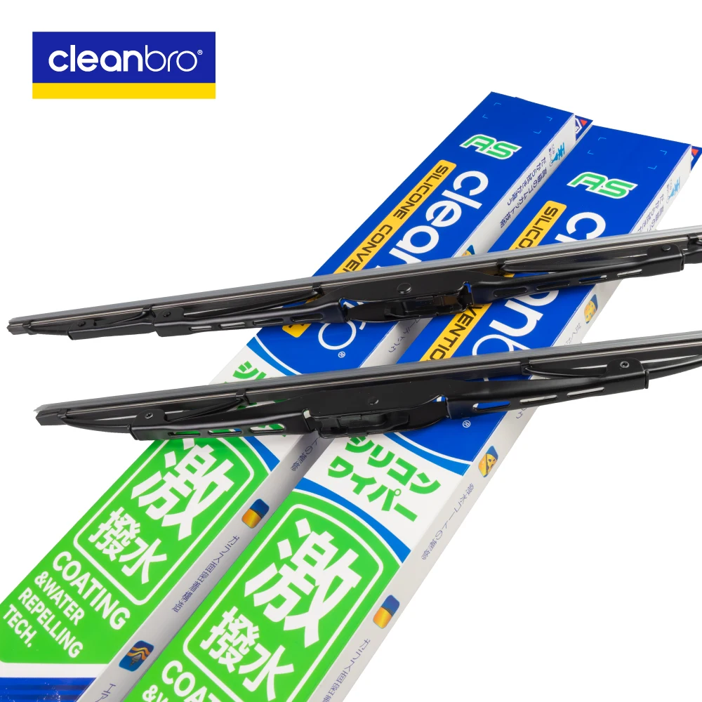 Cleanbro Conventional Silicone Wiper Blades Durable Metal Wiper for Japan & Korea Cars Water repellency better