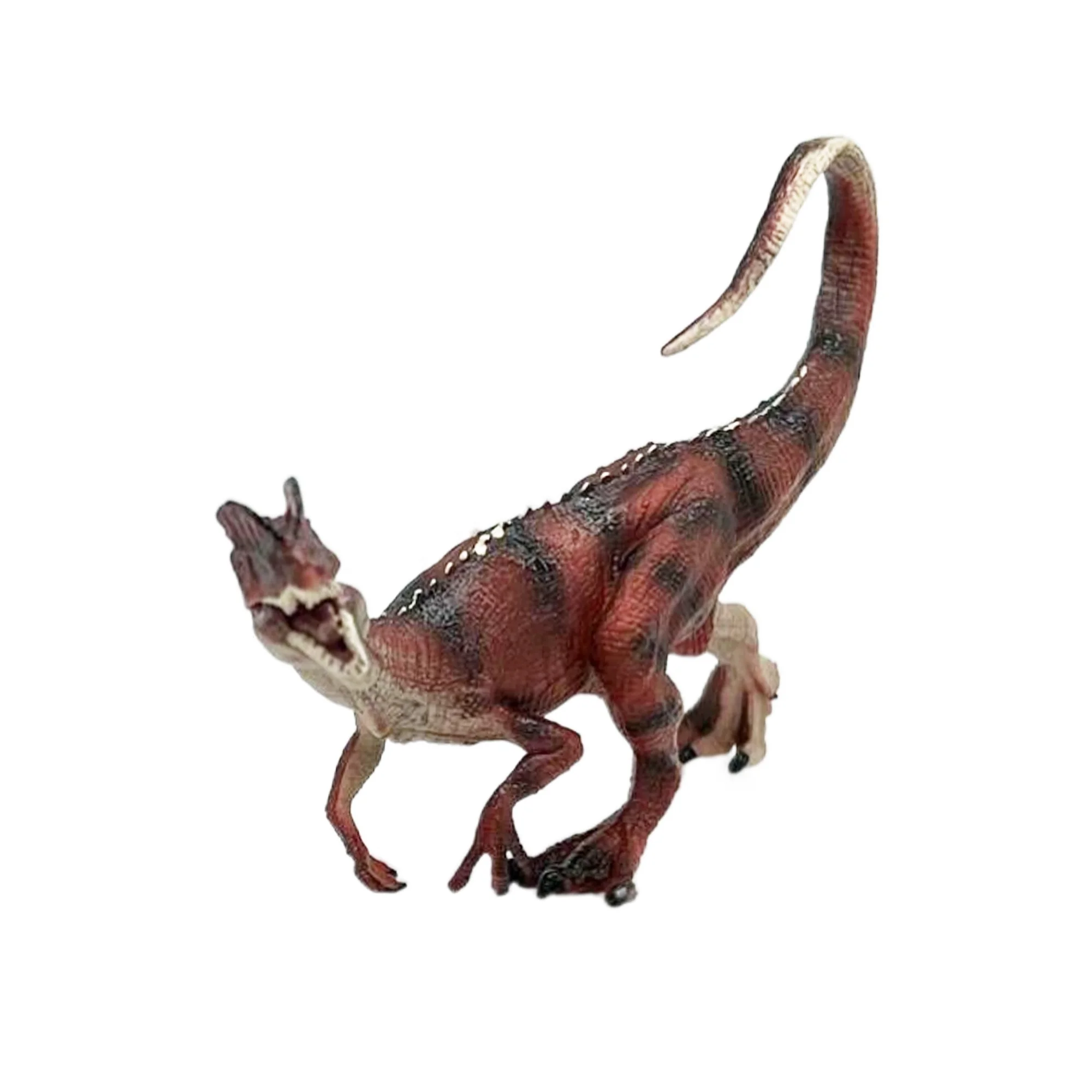 Animal Toys Dinosaur Figures  Dino Action Figure, Orange Red Dilophosaurus  whit Movable Mouth  Plastic Toys, Educational Play