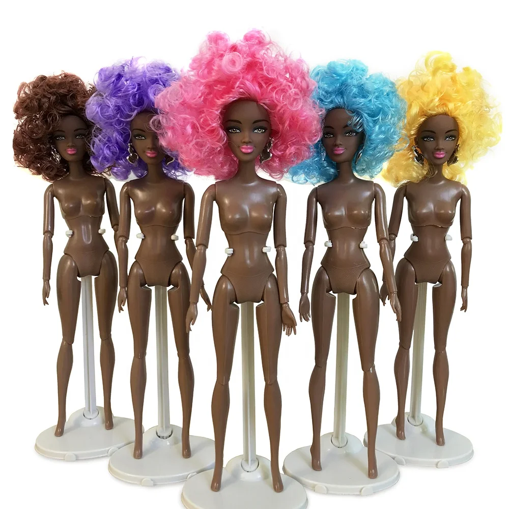 lulu lucy wholesale black dolls African americans girl doll plastic DIY Model Toy