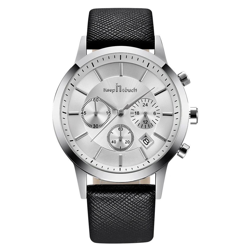 Hot sale mens luxury steel watch back fashion chronograph watches