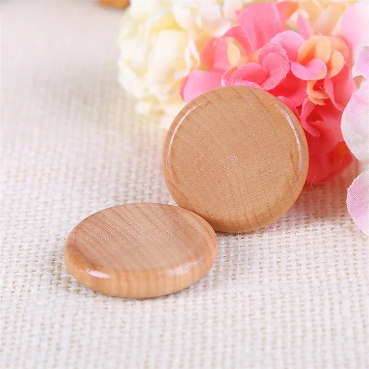 Custom unfinished wooden round piece blank beech wood Discs wood keychain accessories