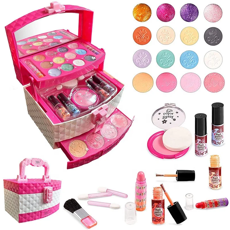 Amazon Hot sale Real Makeup Girl Toys, Washable, Kids Makeup Kit for Girls,Makeup Set Cosmetic Beauty Set for Kids