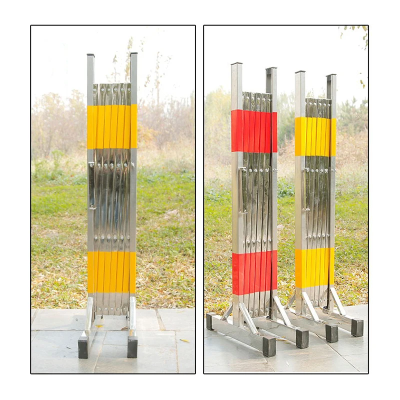 Security Folding Gate Double Diamond Details Road Manual retractable gates Pedestrian control security barrier