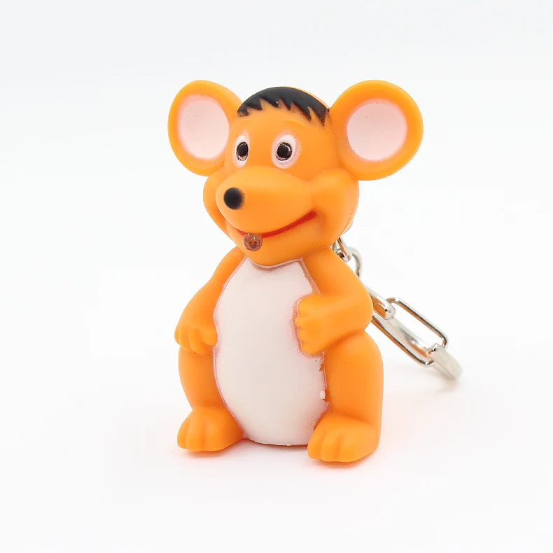 Innovative led flashlight keychain Rat Mice key holder