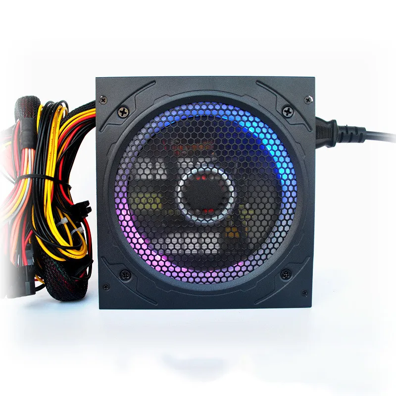 New 12cm RGB Cooling Fan Atx power supply full voltage 600w Computer pc Power Supply For Gamer